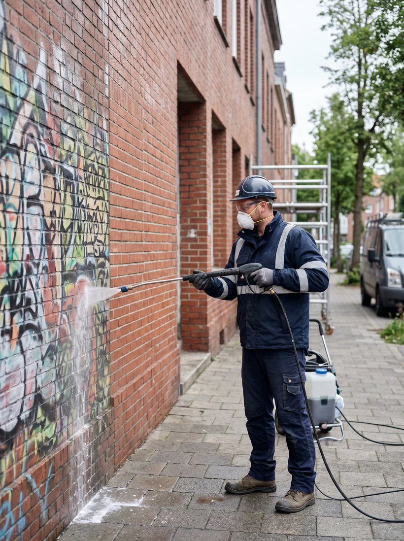 Graffitiafrensning på facader uden at skade murværket
