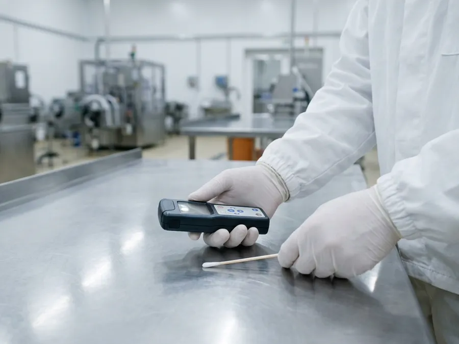 ATP-/swab-validering af renhed på en flade