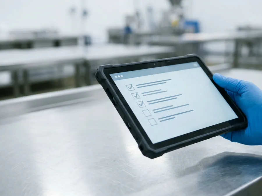 Digital rengøringstjekliste på tablet
